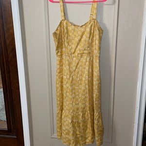 Mid Length Yellow Floral Dress